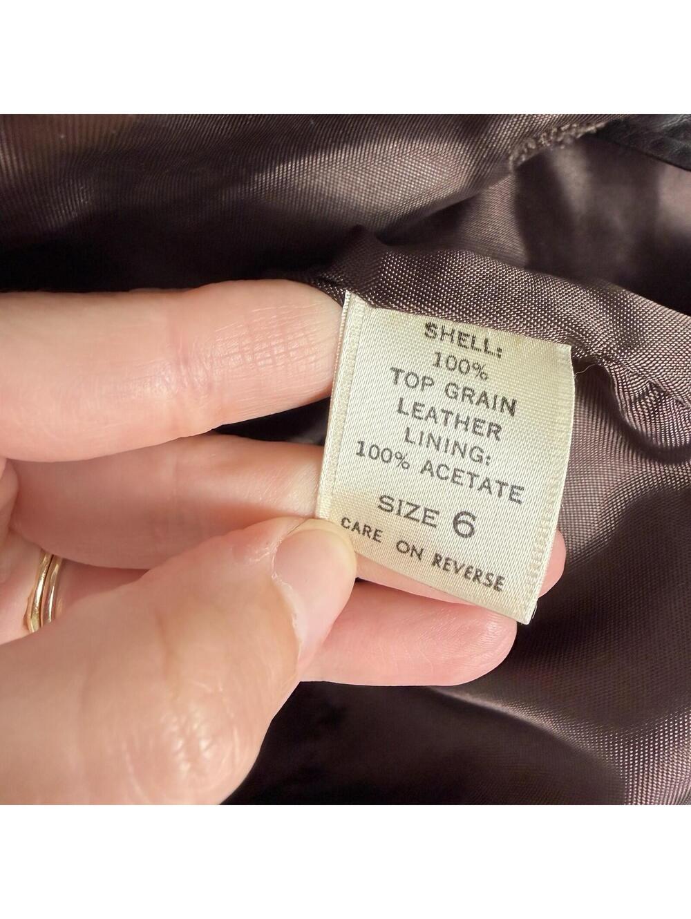VTG West Bay Sport Womens Large Leather Western Button Brown Vest Boho Size 6 - Picture 5 of 8